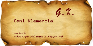 Gani Klemencia névjegykártya